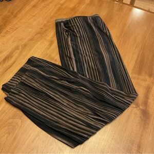 Susan Graver Black and Brown Striped Dress Pants XLP